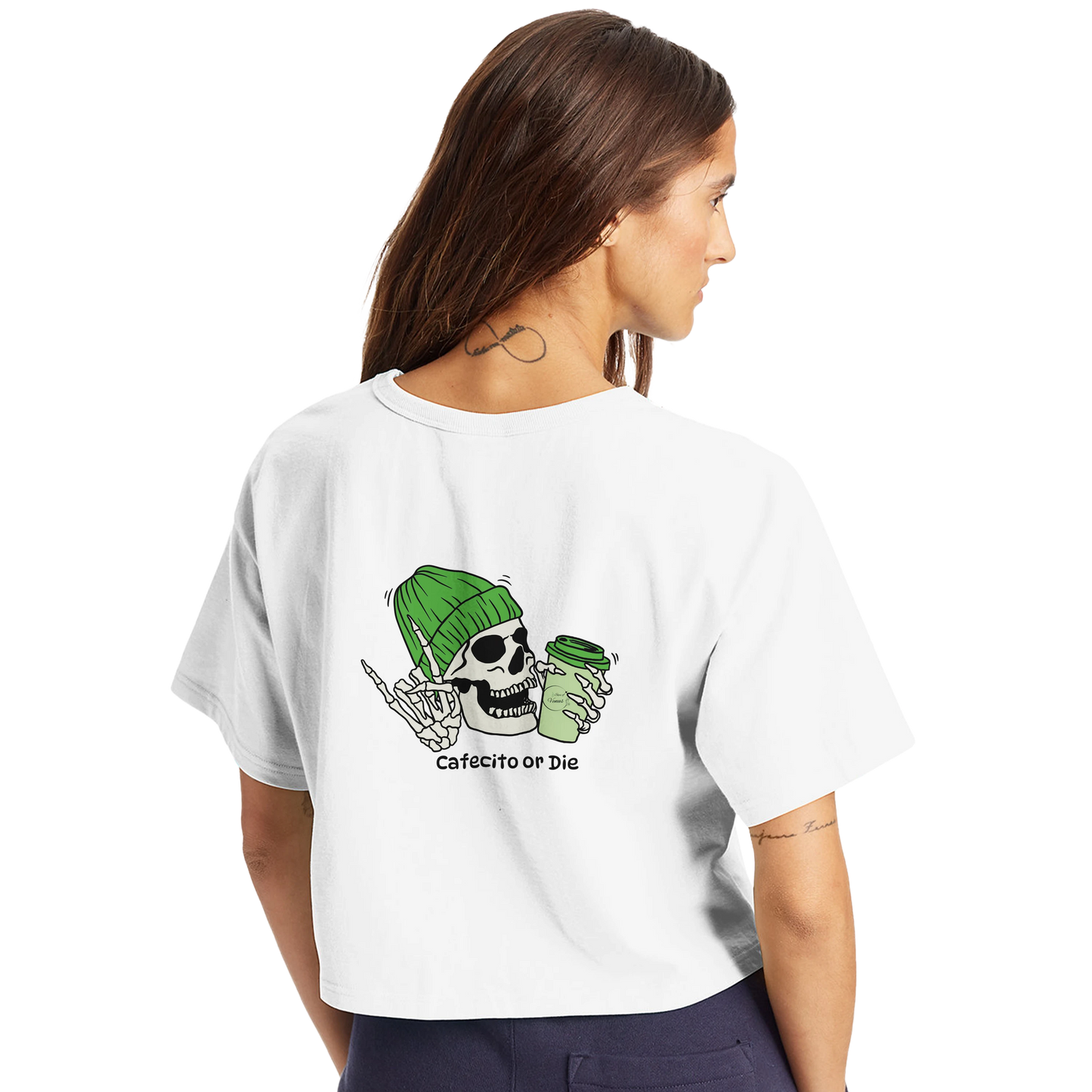 Cafecito or Die Cropped Champion Tee