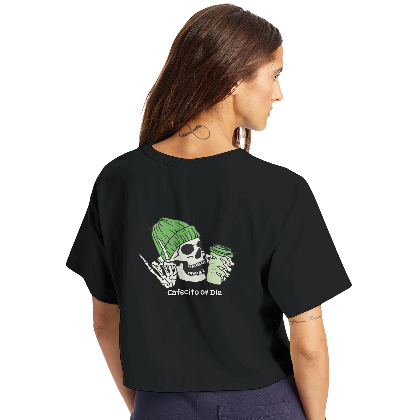 Cafecito or Die Cropped Champion Tee